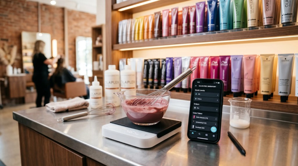 Backbar inventory control and cost-per-service calculation in beauty salon
